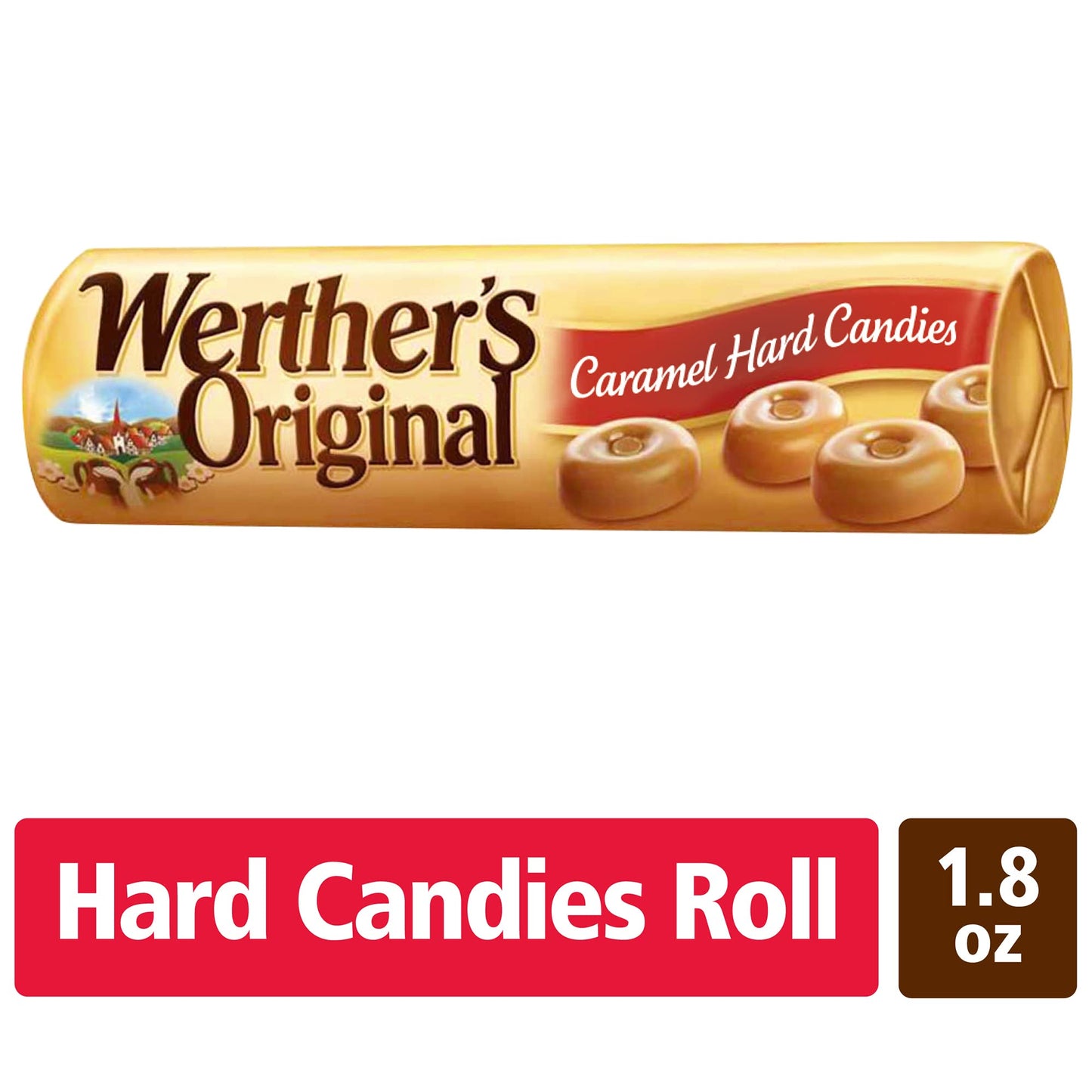 Werther'S Original Hard Caramel Candy, 1.8 Oz Rolls (Pack Of 12)