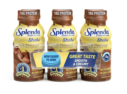 SPLENDA Diabetes Care Shakes - Meal Replacement Shake, 8 Fluid Ounces Per Bottle (Milk Chocolate, 6 Pack)