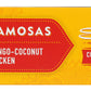 Sukhis Indian Mango Coconut Chicken Samosa Frozen Appetizer Snack with Cilantro Chutney Dipping Sauce 10oz