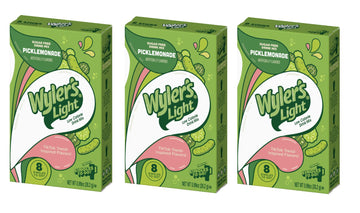 Wylers Light Singles To Go Powder Packets, Water Drink Mix, 8 Count, 3 Boxes(24 Single Servings) (Pickle Lemonade)