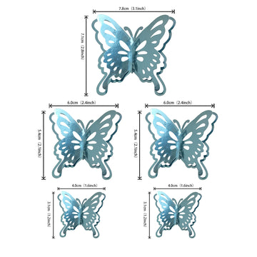 40 Pcs Lively 3D Butterfly Cupcake Toppers Mixed Size Hollow Art Butterfly Cake Topper Decorations For Baby Shower Wedding Anniv