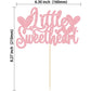 Gyufise 1Pc Little Sweetheart Cake Topper Pink Glitter Happy Valentine'S Day Cake Topper Decoration For Valentine Theme Birthday