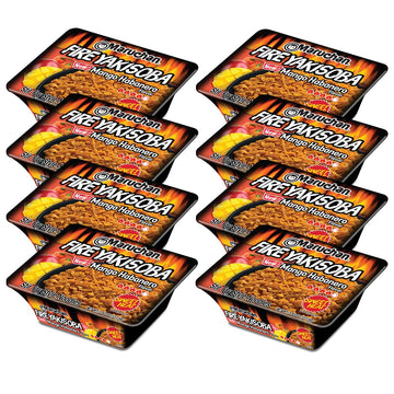Maruchan Yakisoba Mango Habanero, Japanese Instant Ramen Noodles, 3.93 Oz, 8 Count