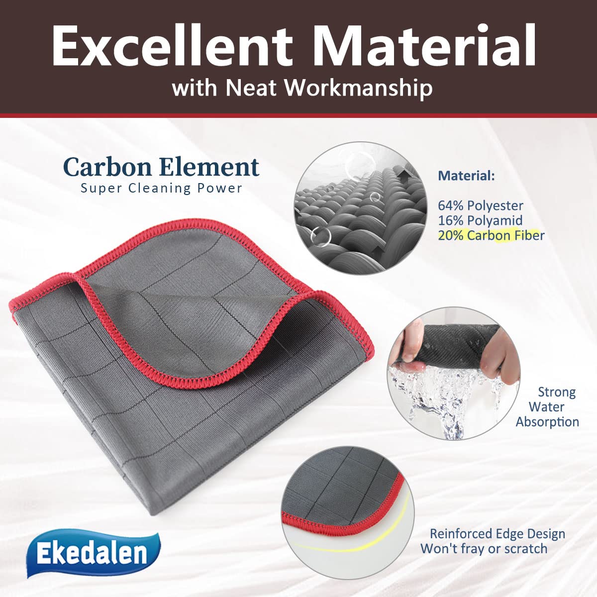 Lint Free Carbon Microfiber Cleaning Cloth Glass Window Polishing Streak Free Miracle Easy Clean Rag Reusable For Mirror Kitchen