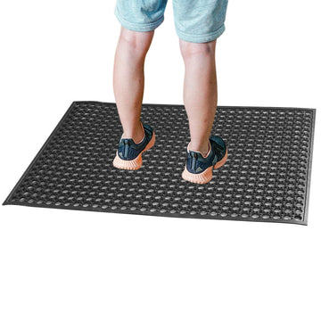 Rubber Door Mat Kitchen Anti-Fatigue Floor Mats (24'' X 36'') Restaurant Bar Floor Mat New Non-Slip Mat Black