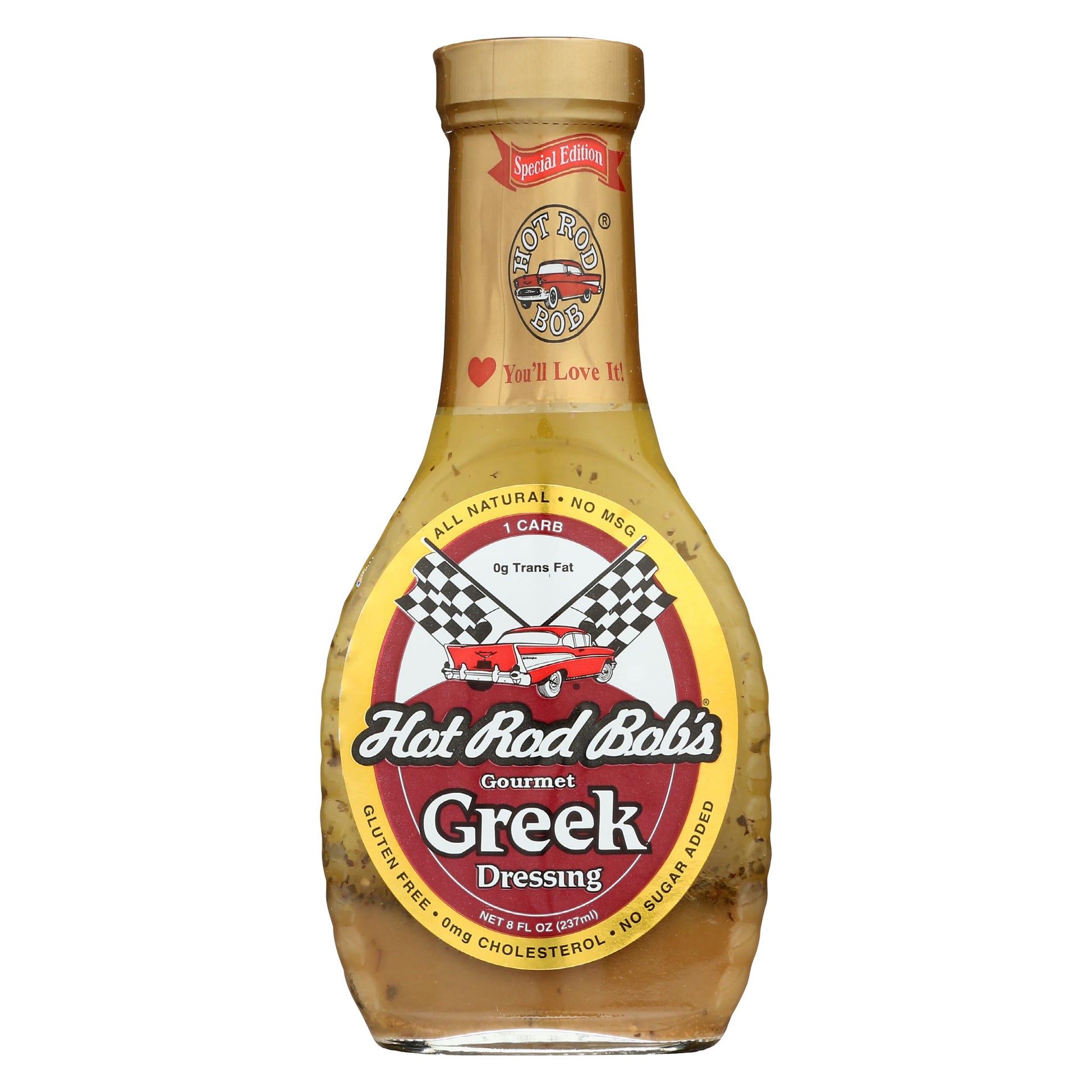 HOT ROD BOBS Salad Dressing Greek, 8 OZ