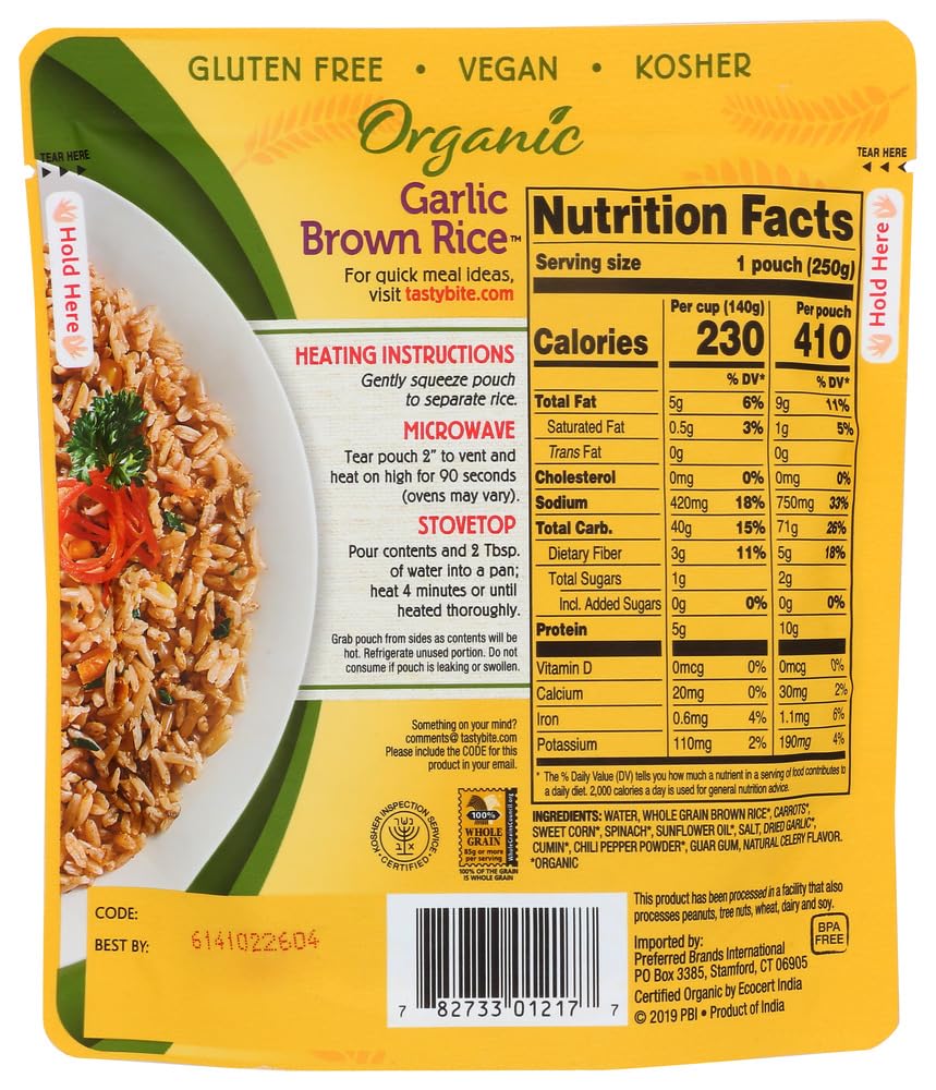 TASTYBITE garlic Brown Rice 8.8 OZ