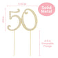 Crystal Creations 50 Cake Topper - Gold Metal Rhinestone Decoration, 10.98x6.5x0.2 Inch, Ideal for 50th Birthday or Anniversary