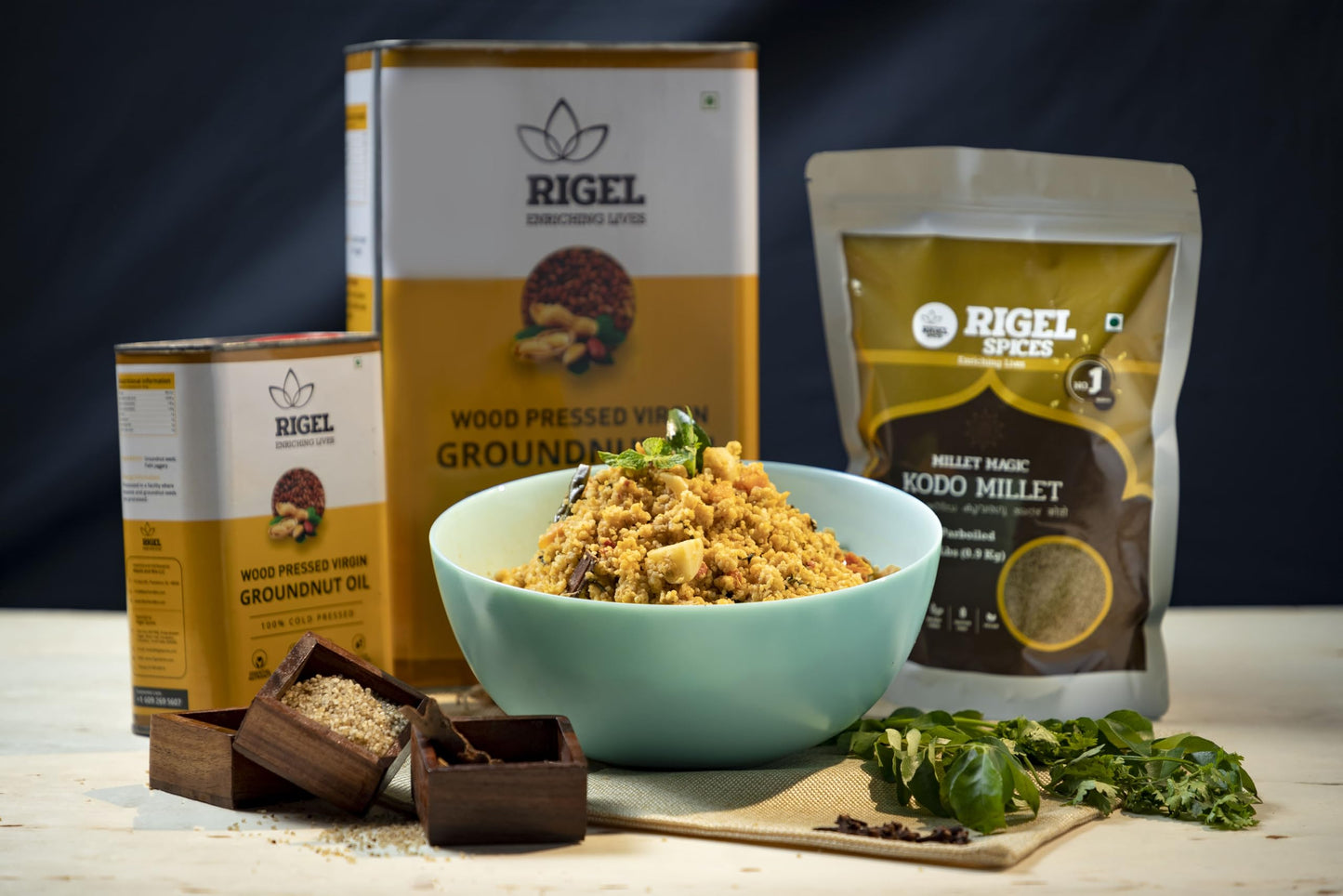 Rigel Spices | Naturally Milled Cold Pressed Peanut Oil 33.8 fl oz(1 L) | No Preservatives