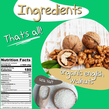 CrazyGoNuts Organic Walnut Butter, Plain with Sea Salt, 9 oz, Vegan, Keto, Gluten Free, Non-GMO, Low Carb Superfood