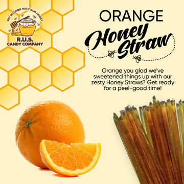 25 Pack Honey Sticks For Tea, Snacking, Honey Packets Single Serve Stir Sticks, Natural Flavor By R.U.S Candy Company- Honey Str