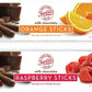 Sweet Candy Company Milk Chocolate Fruit Flavored Sticks - Gourmet Chocolate Covered Sticks, Orange and Raspberry, Gift Idea for