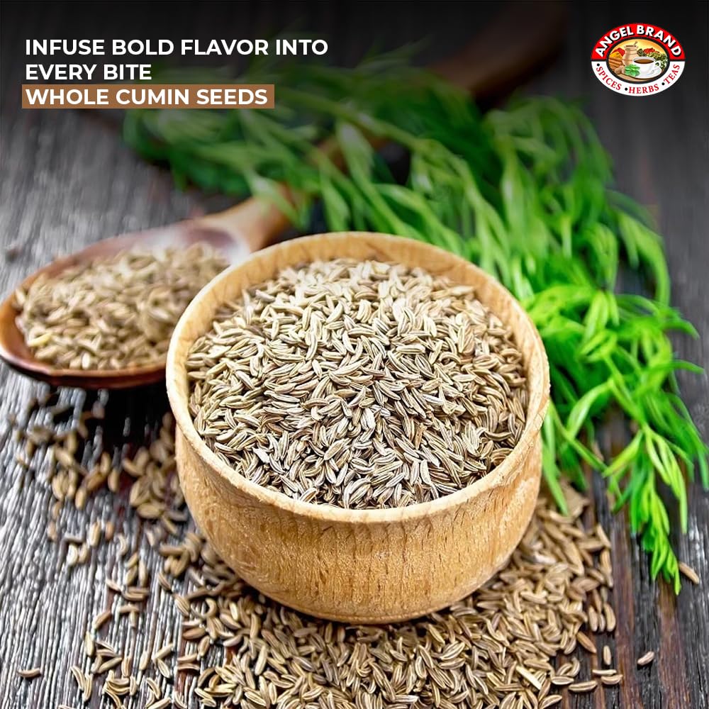 Angel Brand Cumin Seeds Whole 13Oz Bottle - Premium Whole Cumin Seeds For Cooking, Spices, And Seasoning - Ideal For Indian, Mid