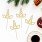 Gyufise 24Pcs Unic Horn Cupcake Toppers Gold Glitter Unin Cupcake Picks For Unin Theme Baby Shower Birthday Wedding Engagement P