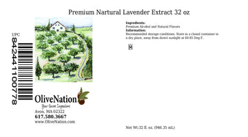 Olivenation Premium Lavender Extract From Natural Flavors, Light Floral Flavoring For Baked Goods, Beverages, Sauces, Non-Gmo, K