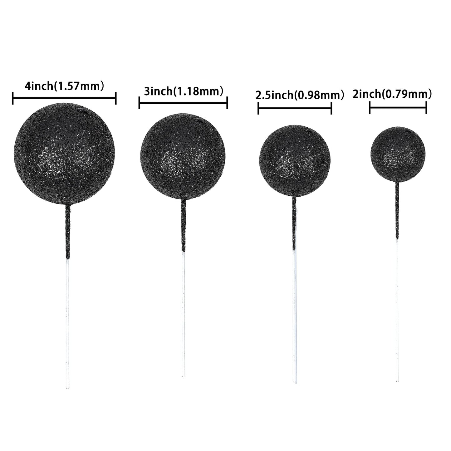 30Pcs Mini Balloon Cake Topper Glitter Foam Ball Cake Picks Decorations Faux Pearl Balls Diy Cake Insert Topper Baking Decoratio