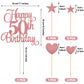 HOGRTi 50th Birthday Cake Decorations Set, Rose Gold, Includes Candles and Toppers, Model 50