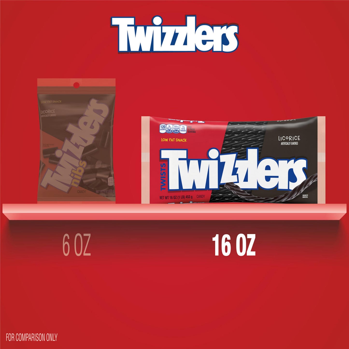 Twizzlers Twists Licorice Flavored, Low Fat Candy Bags, 16 Oz (12 Count)