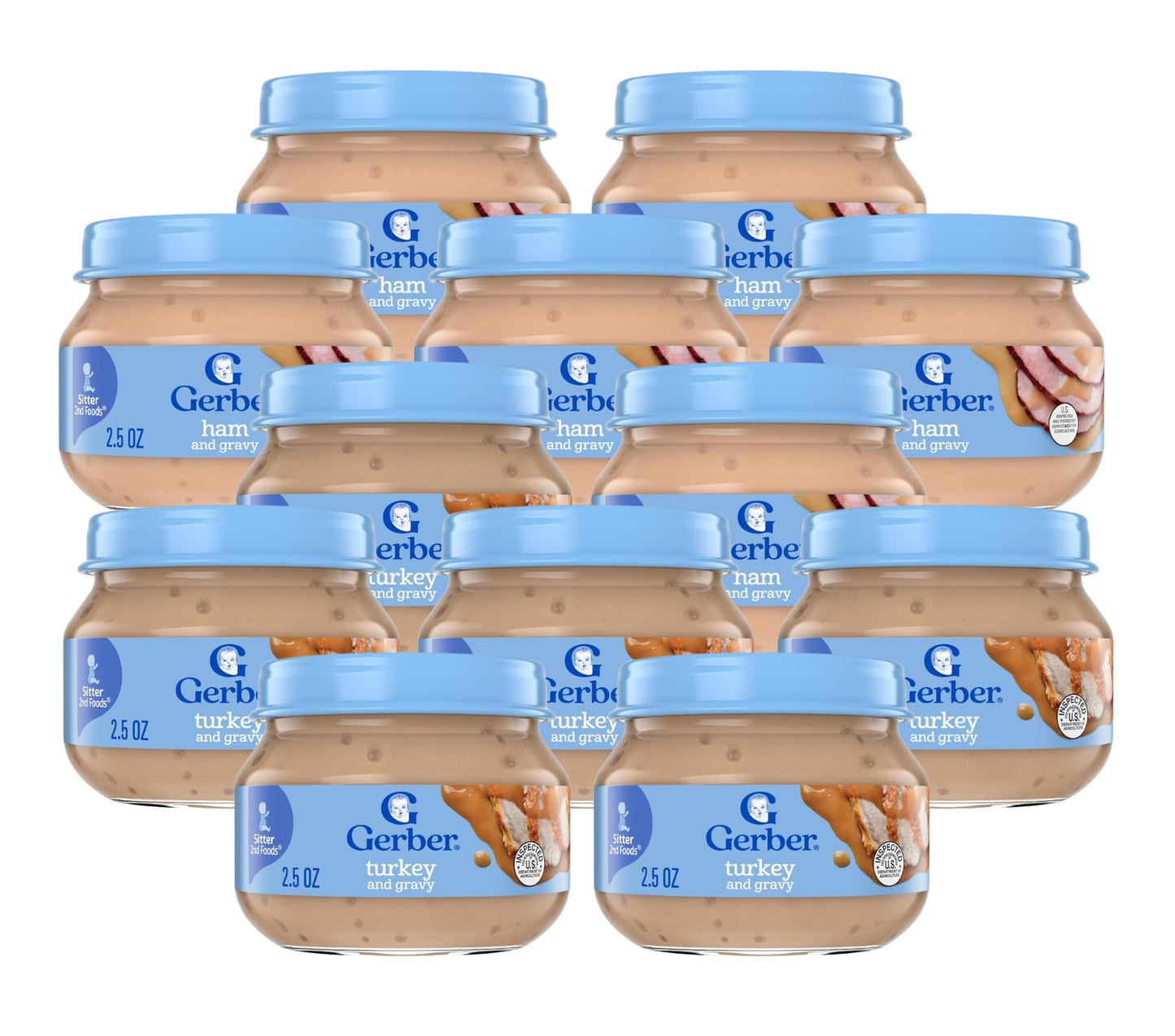 Gerber 2Nd Foods Meats Chicken Gravy & Turkey Gravy, 2.5 Ounce (Pack Of 12)