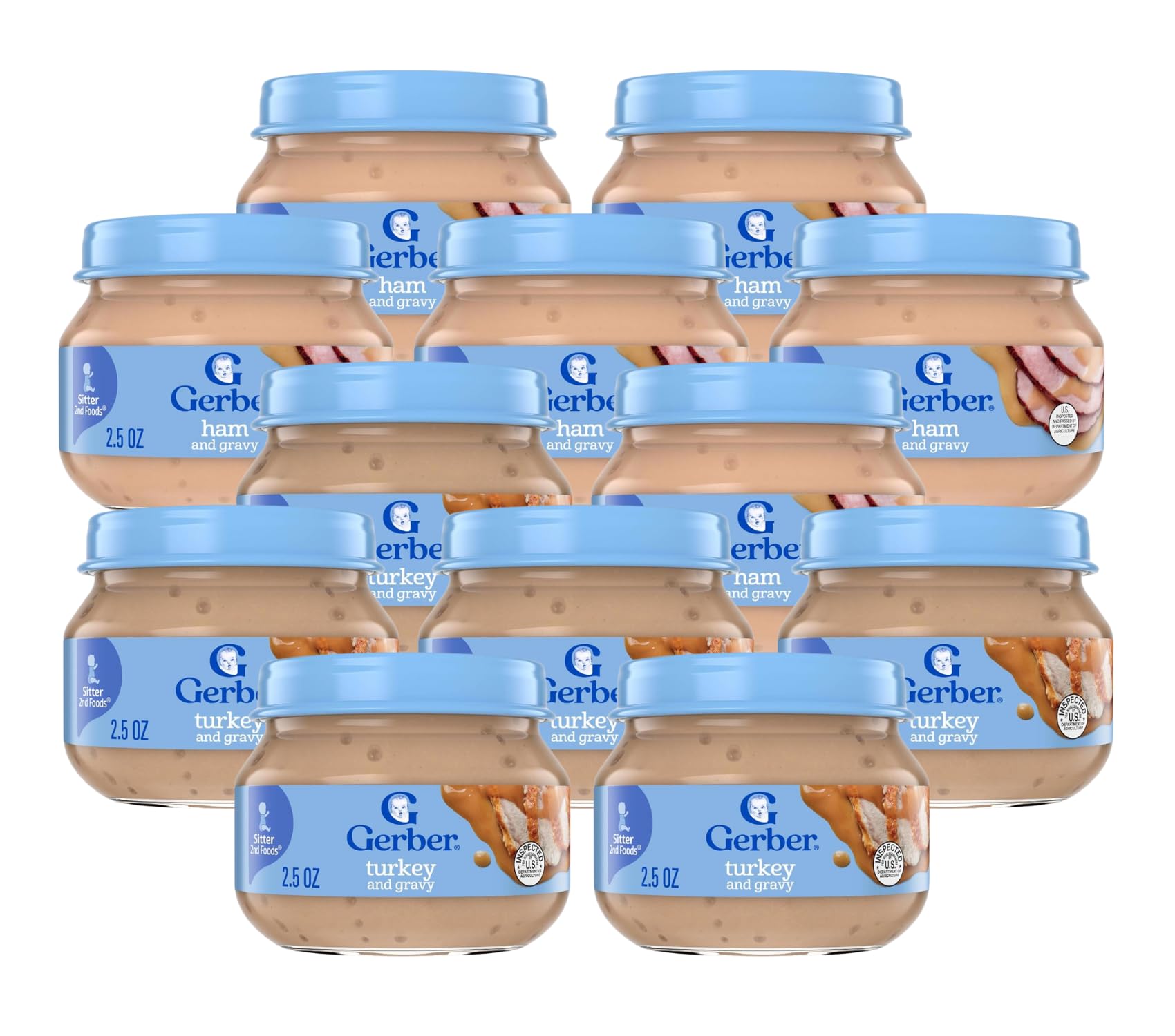 Gerber 2Nd Foods Meats Chicken Gravy & Turkey Gravy, 2.5 Ounce (Pack Of 12)