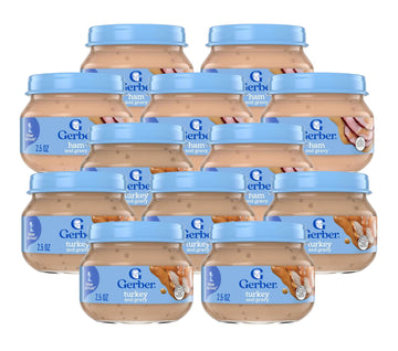 Gerber 2Nd Foods Meats Chicken Gravy & Turkey Gravy, 2.5 Ounce (Pack Of 12)