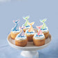 ZHUOWEISM Edible Mermaid Tail Cupcake Toppers 60 PCS Under the Sea Decorations Design 3
