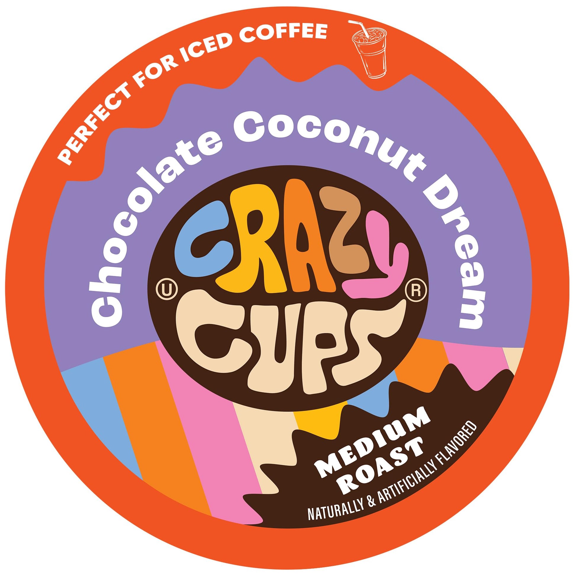 Crazy Cups Flavored Coffee for Keurig K-Cup Machines, Chocolate Coconut Dream, Hot or Iced Drinks, 22 Single Serve, Recyclable P