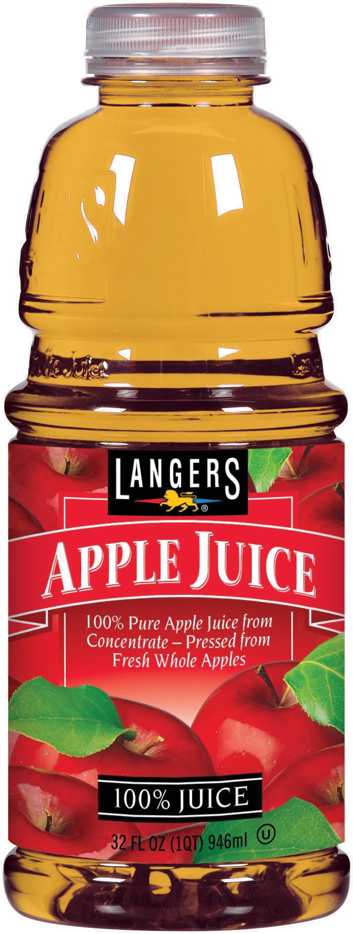 Langers 100% Juice  Apple  32 Fl Oz (Pack of 12)