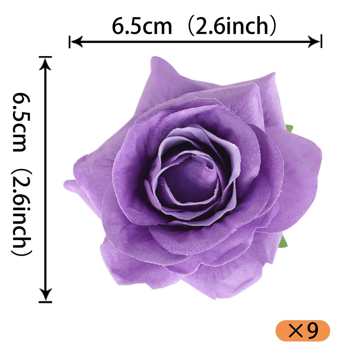 Rssta i Artificial Roses Cake Topper, 9 Pack, Cardstock, 2.6 inches, Purple, Model XM848-purple, Ideal for Weddings and Parties