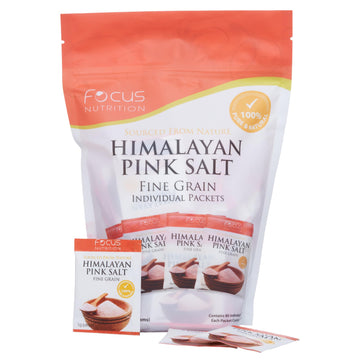 Focus Nutrition Himalayan Pink Salt 80 Single Serve Salt Packets