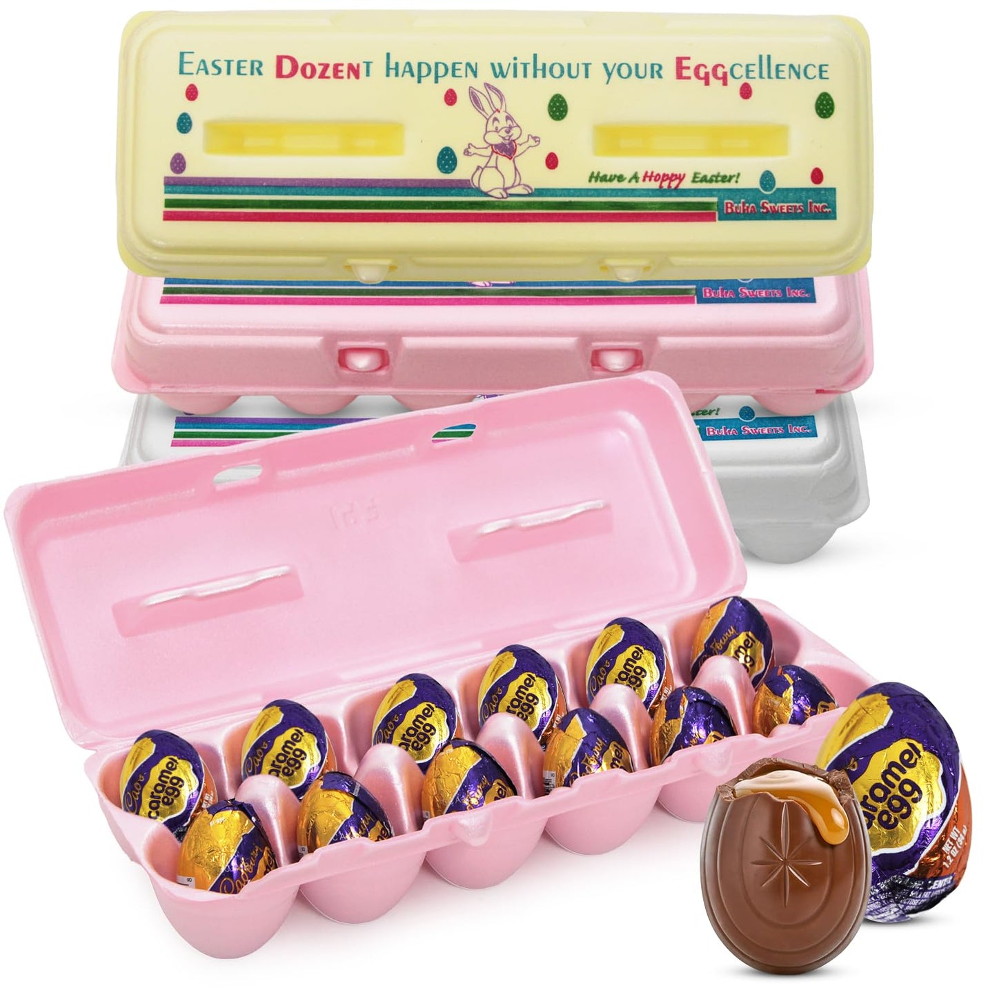 Buha Sweets Easter Caramel Eggs, 36 Count, Brown, Great for Egg Hunts and Baskets, 3 Dozen Cartons