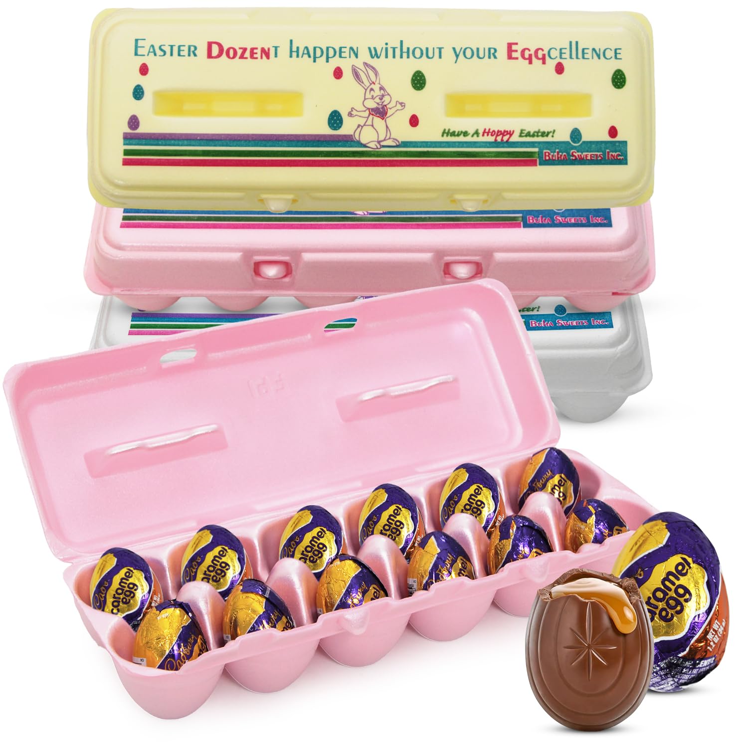 Buha Sweets Easter Caramel Eggs, 36 Count, Brown, Great for Egg Hunts and Baskets, 3 Dozen Cartons