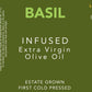 Mt. Kofinas Basil Infused Extra Virgin Olive Oil 500ml - Egyptian & Sweet Basil Flavored, Green