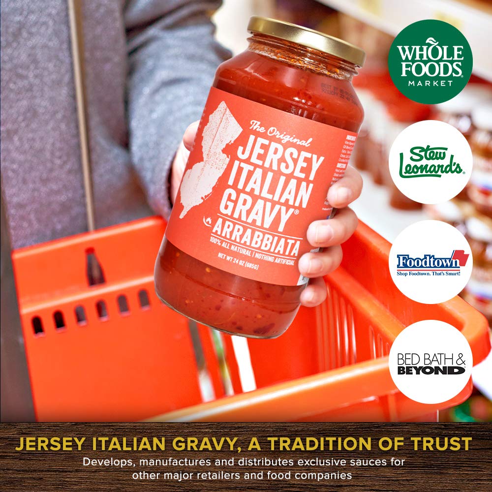 Jersey Italian Gravy-24 Oz Jar-Gourmet, All Natural All Purpose Tomato Sauce For Pasta And More, No Artificial Ingredients- Vegan Friendly-Authentic Recipe For Pasta, (Arrabbiata, 6 Pack)