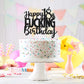 Caiwowo Birthday Cake Topper - Funny Black Glitter 18th Birthday Decoration