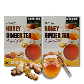LYZAS SWEETS & TREATS Instant Honey Ginger Tea Gift Pack - Original Flavor, 2 Boxes, 20 ct. Each