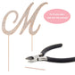 Crystal Creations Rose Gold Metal Letter M Cake Topper with Rhinestones - 1 Count