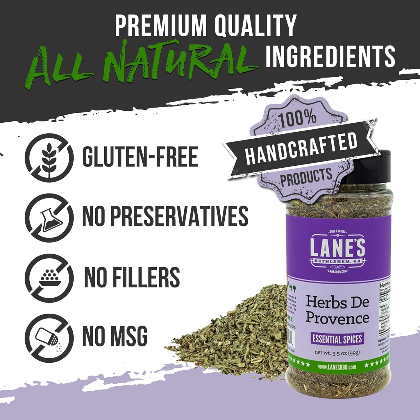 Lane'S Herbs De Provence Seasoning Spice, All-Natural Mediterranean Herb De Provence Seasoning For Meat, Veggies, Soups & Sauces
