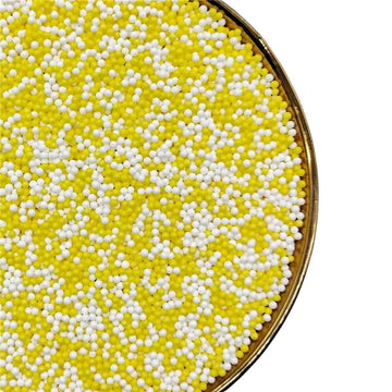 Sprinkles130g/4.6oz, White Yellow Edible Pearl Sprinkles for Cake Decorations, Baking, Ice Cream, Cookies, Cupcake Topper Edible