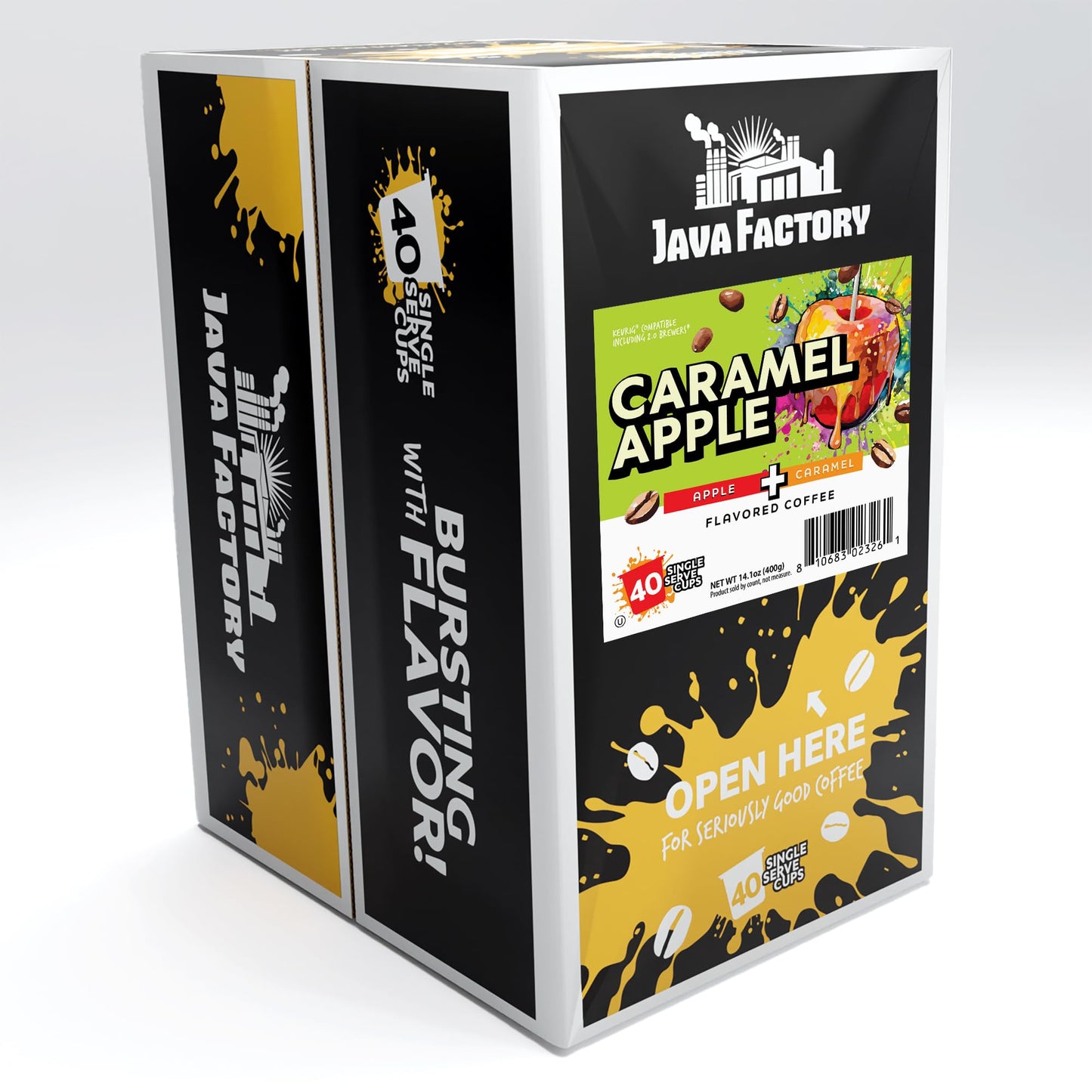 Java Factory Flavored Coffee Pods  Caramel Apple  Compatible with K Cup malt-inspired Including 2.0  40 Count
