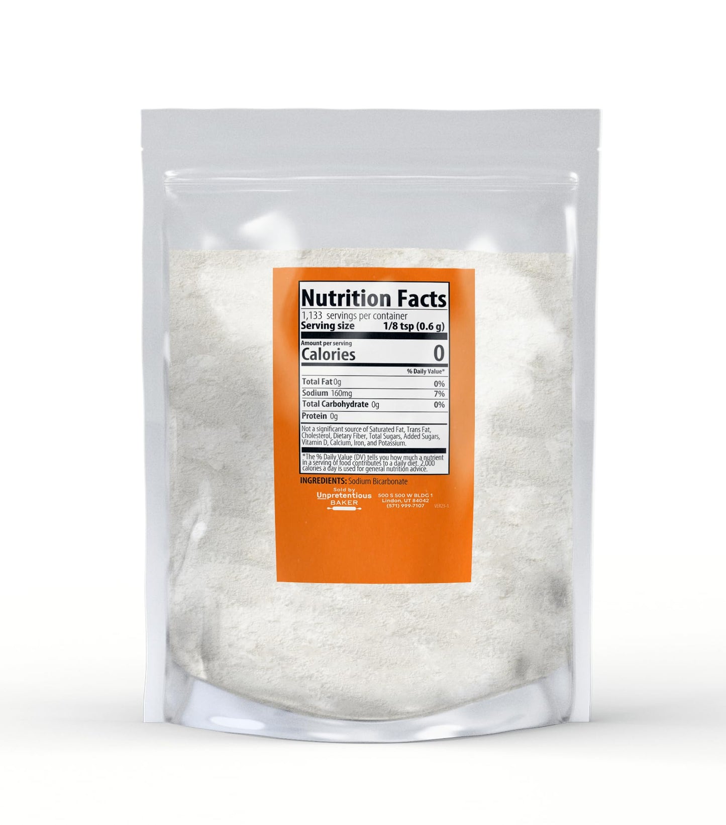 Unpretentious Baking Soda, Aluminum-Free, Non-GMO, 1.5 lb (24 Ounce)