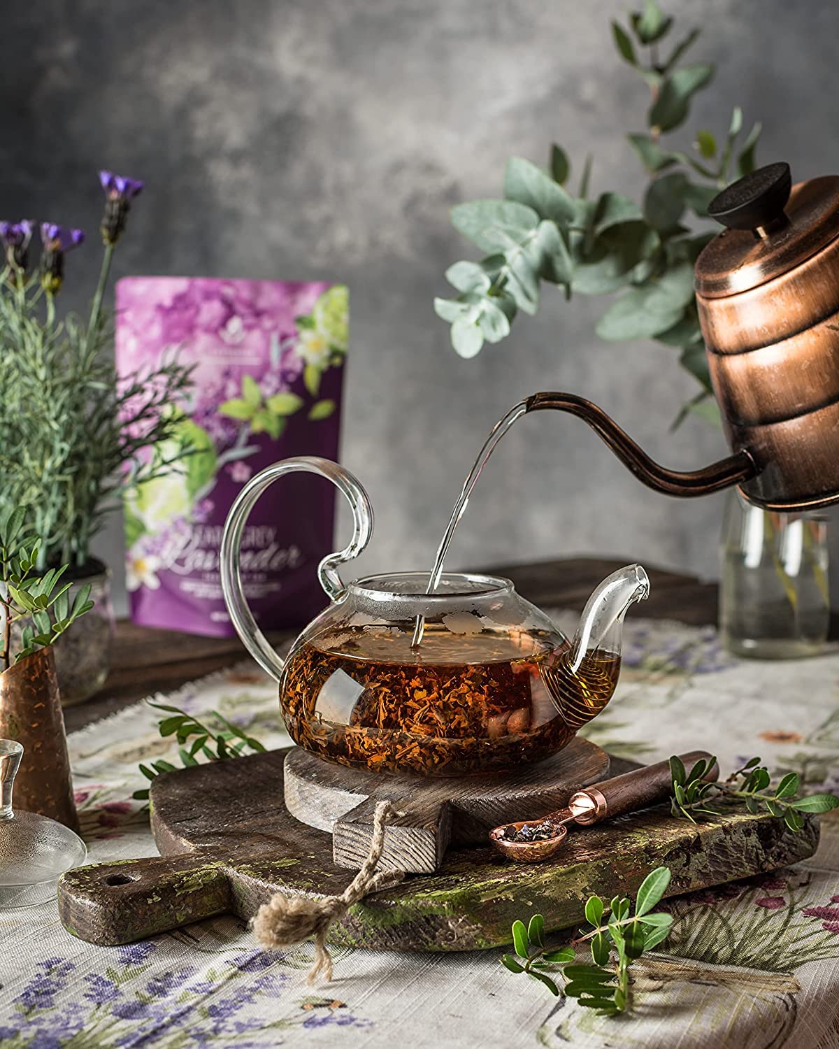 Gardenika Organic Loose Leaf Tea Set, Caffeinated Black And Green Leaves Variety - Kosher, No Gluten, Added Sugars, Natural Or A