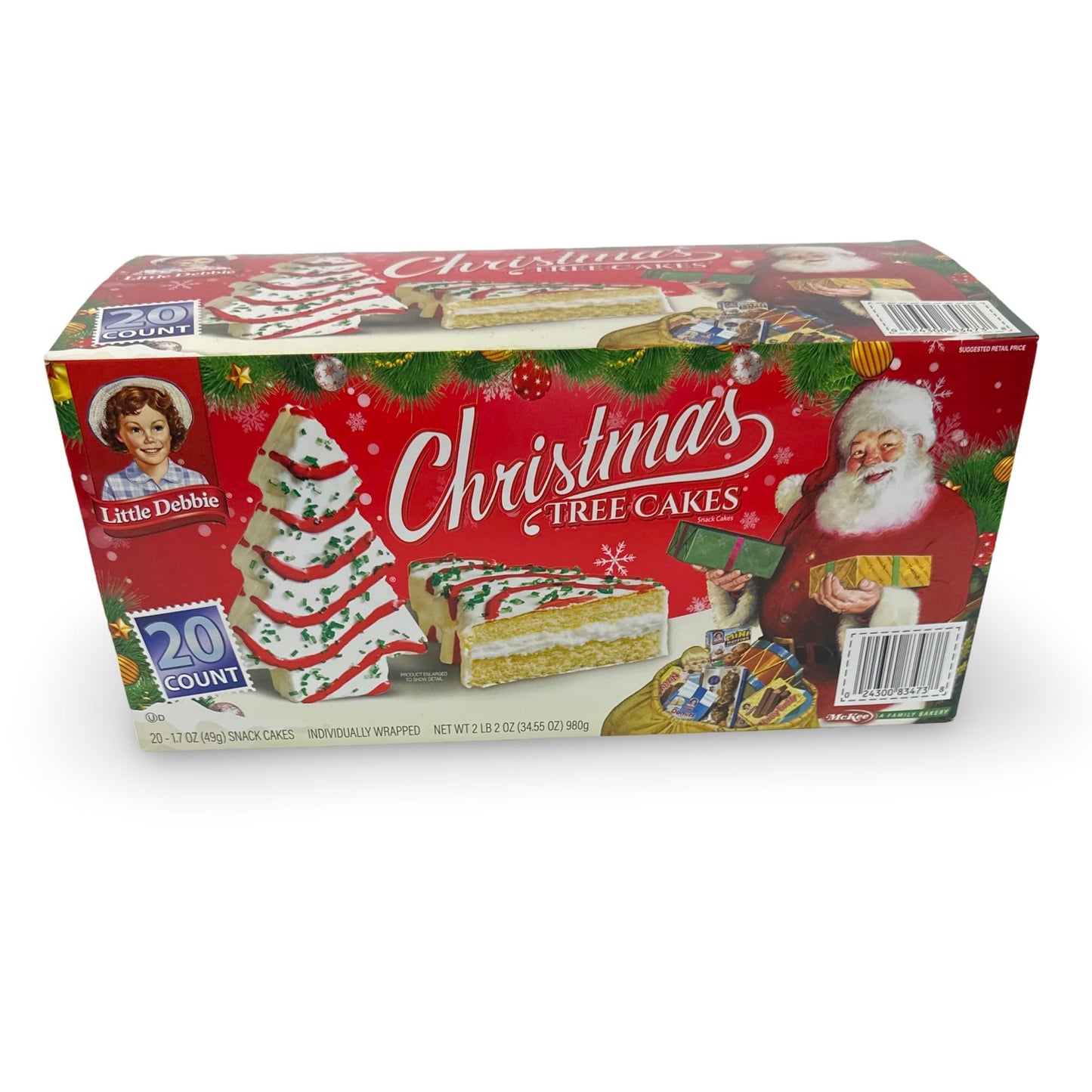 Little Debbie Christmas Tree Cakes 20 Count Gift Box | Vanilla Snack Cakes, 1.7 oz Each, Festive Holiday Edition
