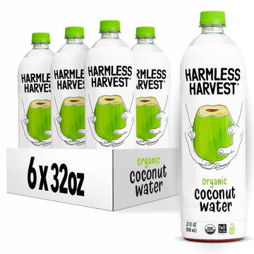 Harmless Harvest Coconut Water Organic Drink 32 Fl Oz - Natural Electrolyte Hydration, No Sugar Added, No Artificial Ingredients