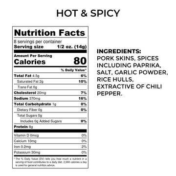 Rib Rack Pork Rinds, Hot & Spicy - 4 x 4oz