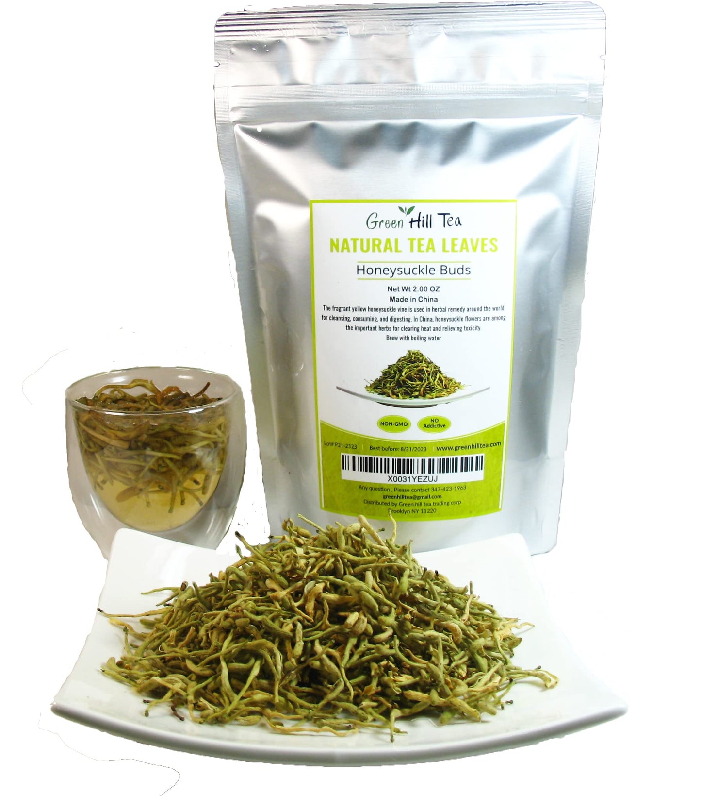 Greenhilltea traditional health herbs 2 OZ (56grams)  Honey suckle dried herbal tea honeysuckle buds  100% Natural  Caffeine free