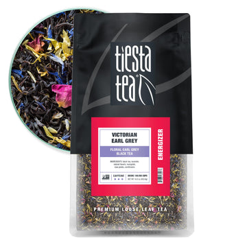 Tiesta Tea - Victorian Earl Grey | Loose Leaf | Floral Earl Grey Black Tea | Premium Blend | High Caffeinated Black | Make Hot Or Iced Brews Up To 200 Cups | 16Oz Resealable Bulk Pouch