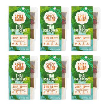 Spice Tailor 3 Simple Steps Restaurant Quality Meals in Minutes Kits Ready in 10 Minutes (6 Pack, Thai Green Curry)