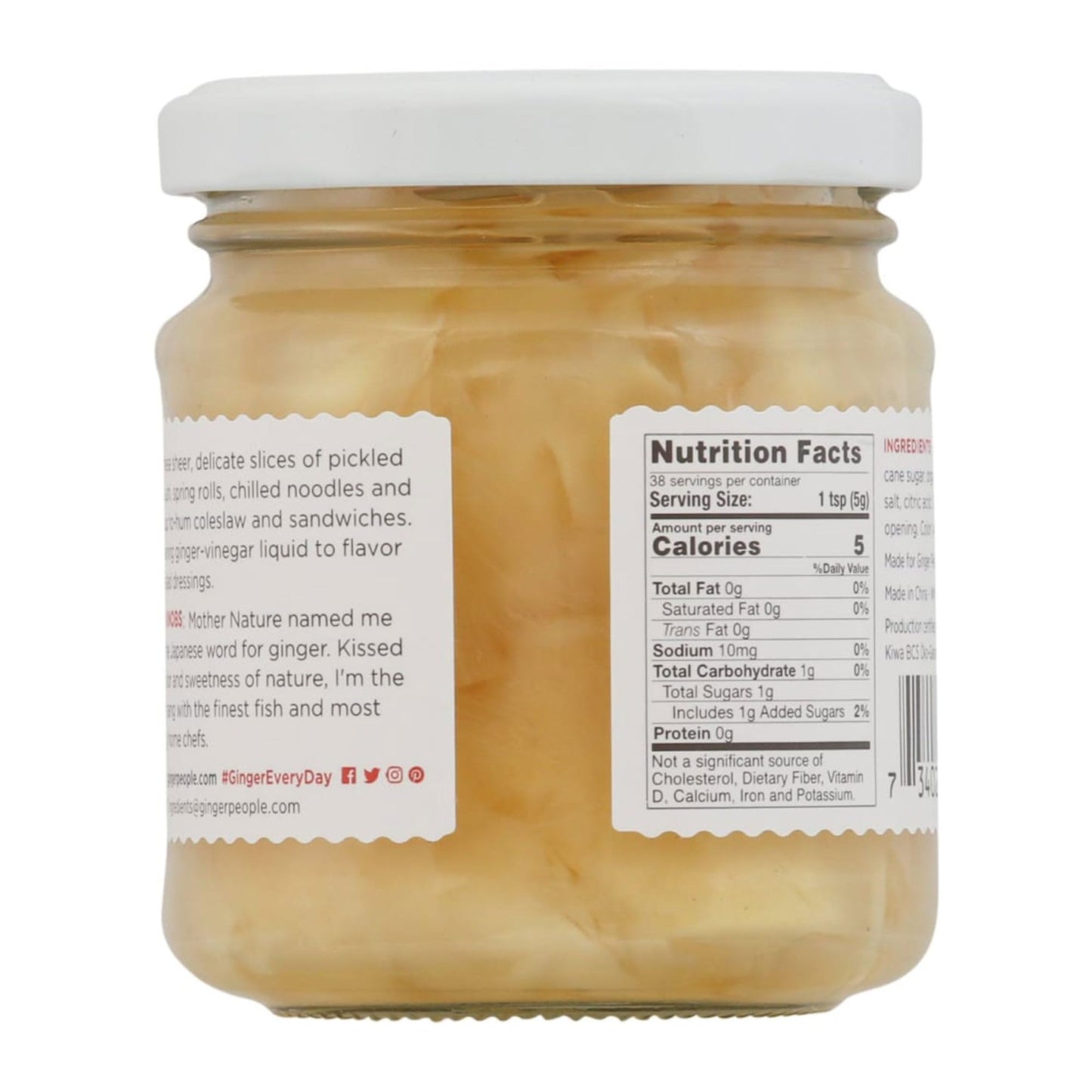 The Ginger People Organic Pickled Sushi Ginger, 6.70-Ounce Glass Bottle