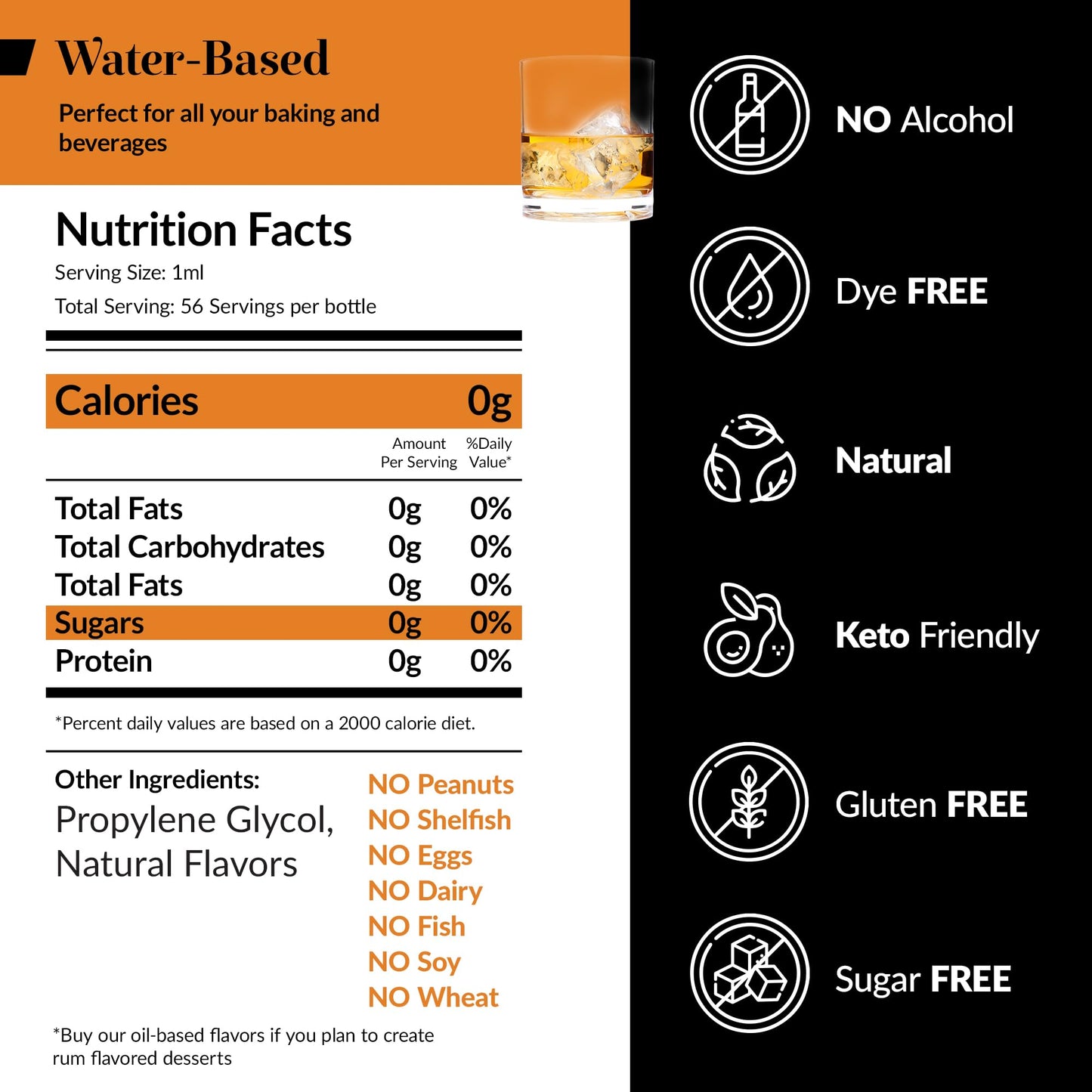 Dolce Flav Natural spirit-inspired flavor Extract – Water-Soluble, Sugar-Free Flavoring for Baking & Desserts – 2 Oz.